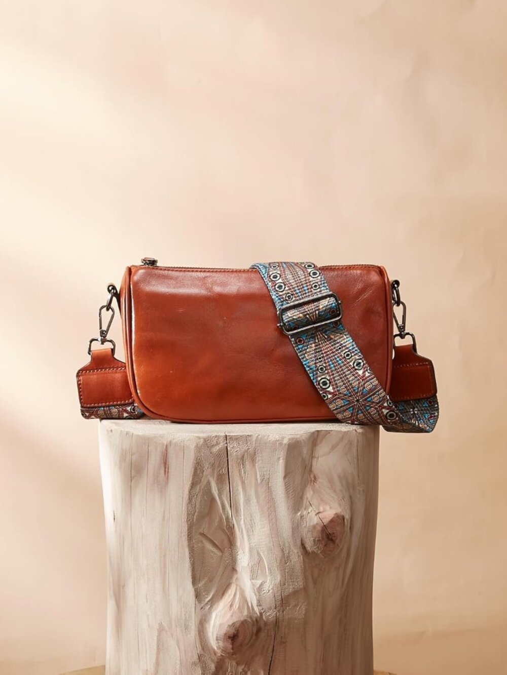 Purses: Small Genuine Cross Body Handbags with Wide Shoulder Strap to Travel Bro - Picture 9 of 9